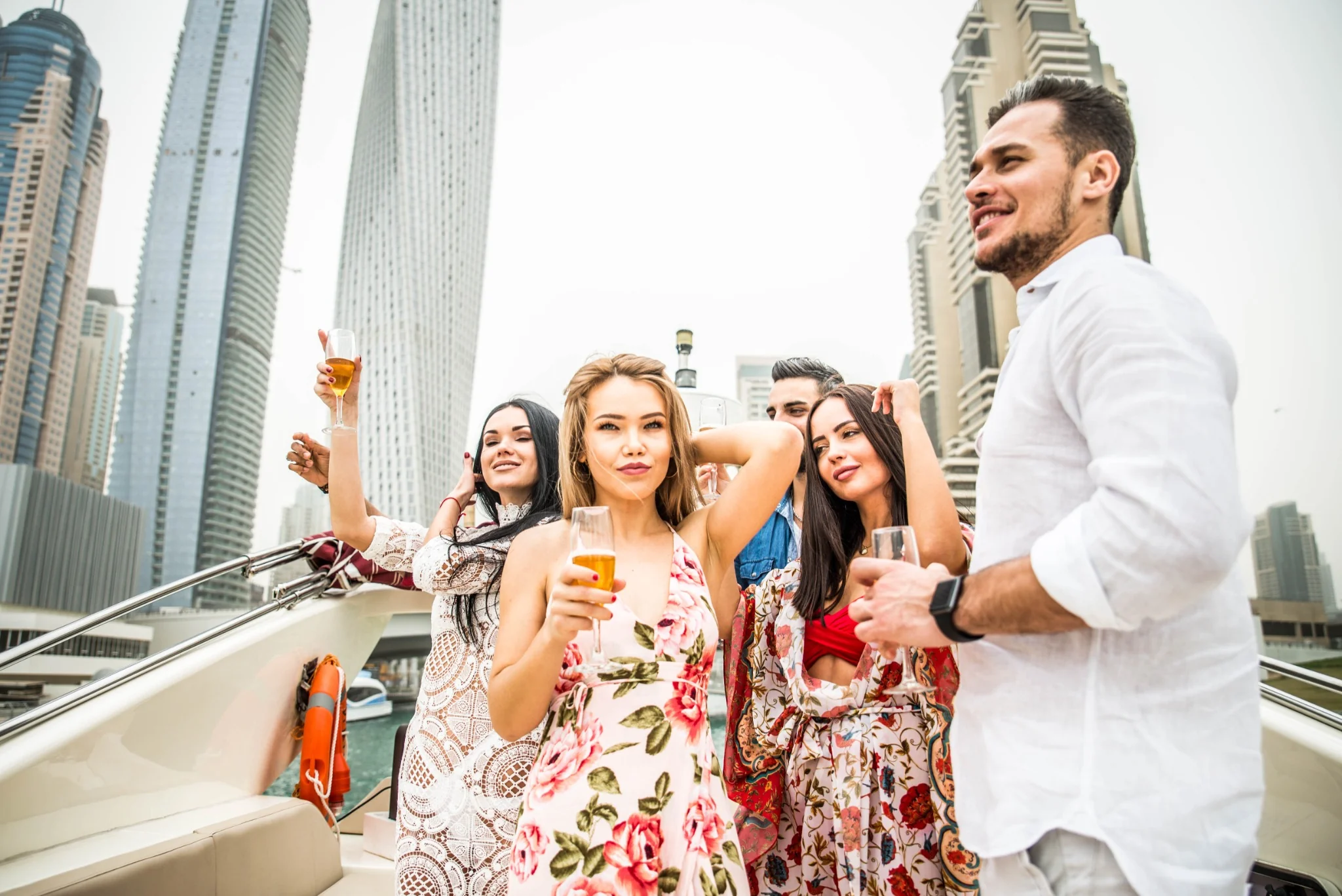 Family enjoying a relaxed waterfront cruise experience in Abu Dhabi